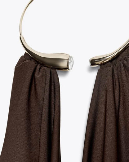 Ophelia Backless Draped Bodysuit