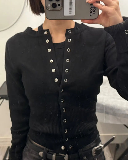 Shelly Snap Button Knit Cardigan