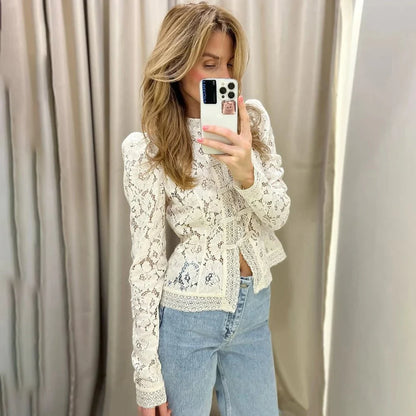 Suzan Long Sleeve Lace Blouse