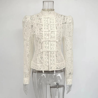 Suzan Long Sleeve Lace Blouse