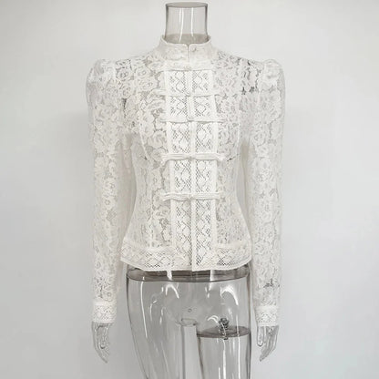 Suzan Long Sleeve Lace Blouse