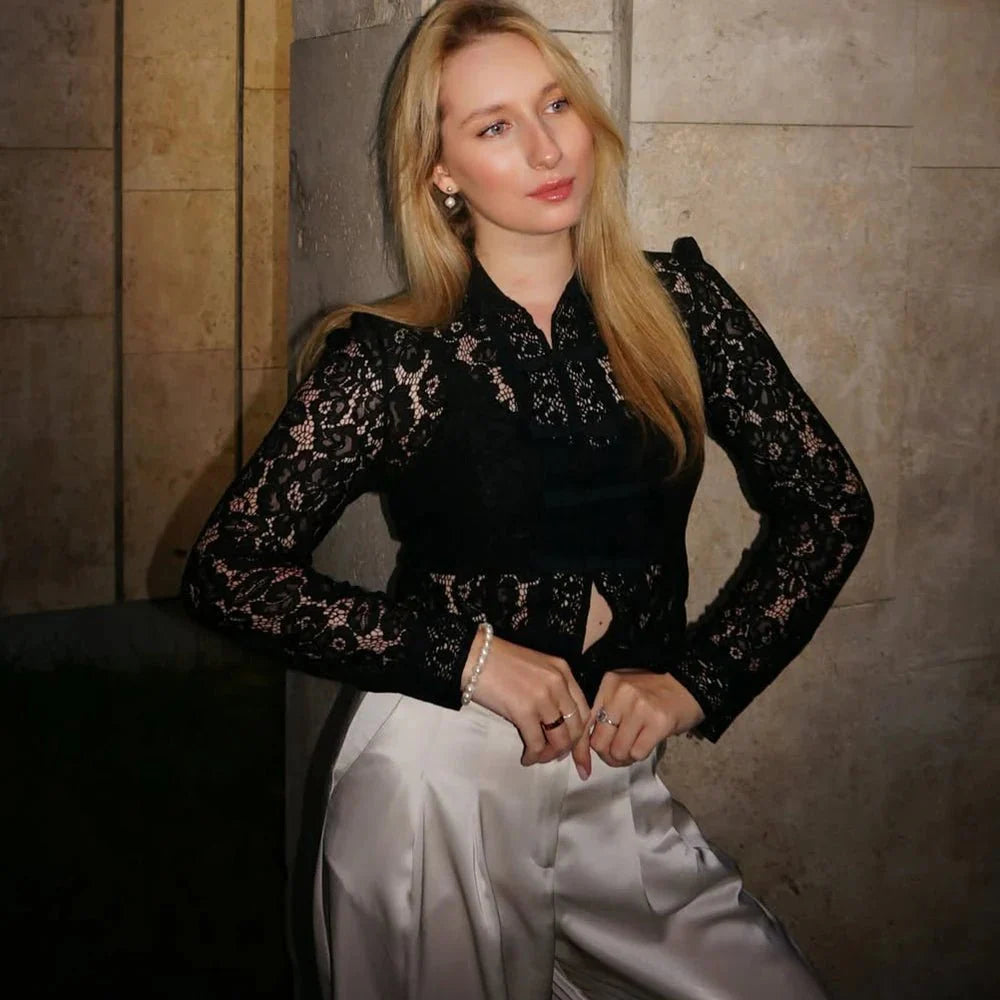 Suzan Long Sleeve Lace Blouse