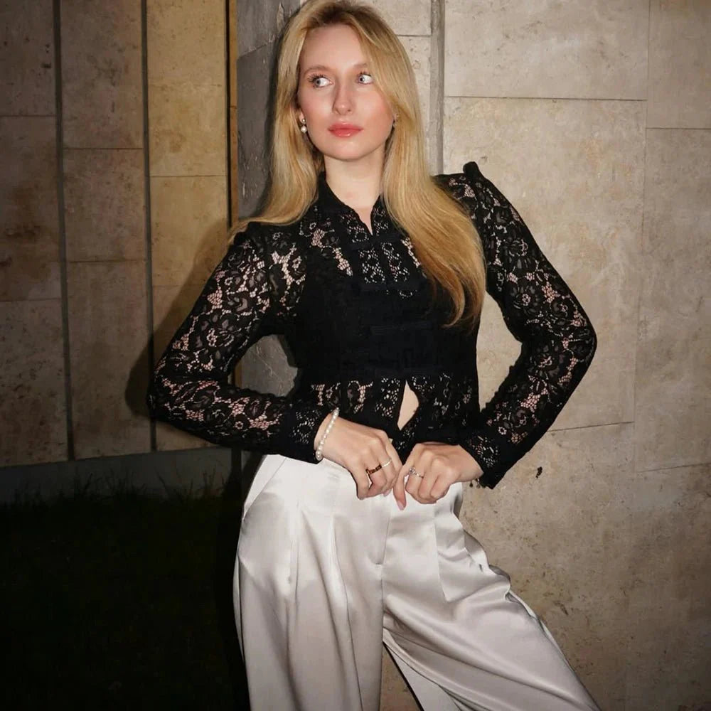 Suzan Long Sleeve Lace Blouse