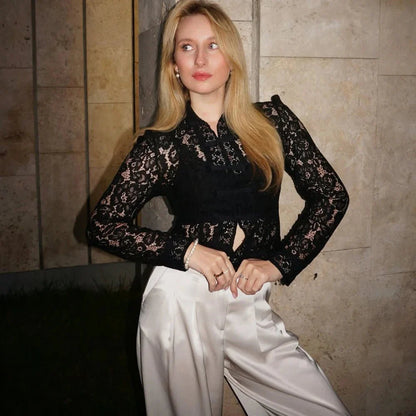 Suzan Long Sleeve Lace Blouse
