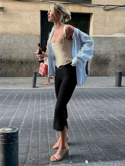 Juliette Black Capris Pants