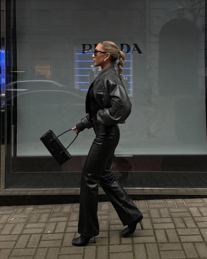 Michelle Faux Leather Flare Pants