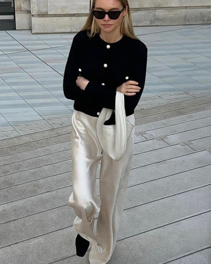 Wendy Wide Leg Satin Trousers