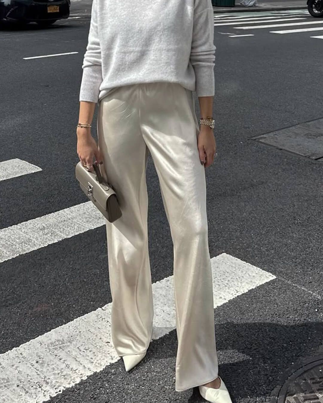 Wendy Wide Leg Satin Trousers