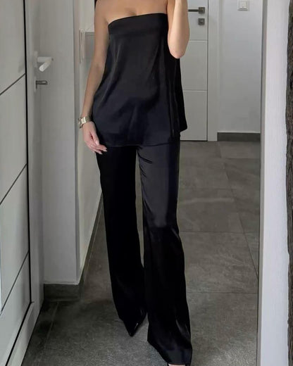 Wendy Wide Leg Satin Trousers